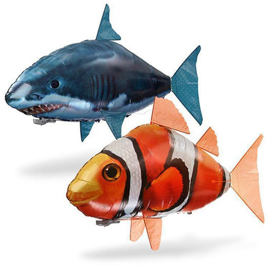 Infrared Remote Control Air Flying Fish Electric Air Suspension Shark Clown Fish, Helium Balloon Inflatable Toy